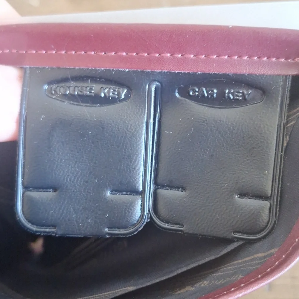 Vintage Rolfs Cowhide Wallet | Oxblood Leather Floral Embossed | Rare Key Slots
